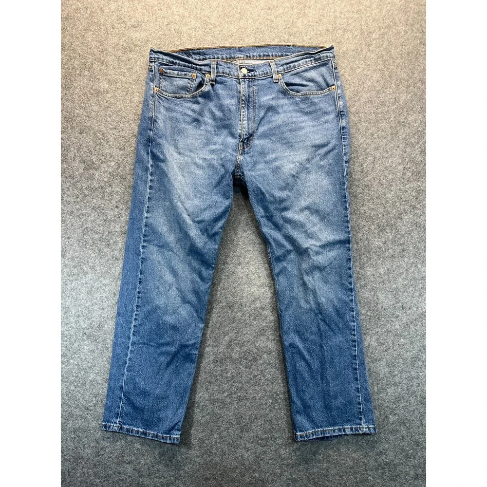 Levis Jeans Men's 38x30 505 Regular Fit Straight Leg Light Wash Denim Pants